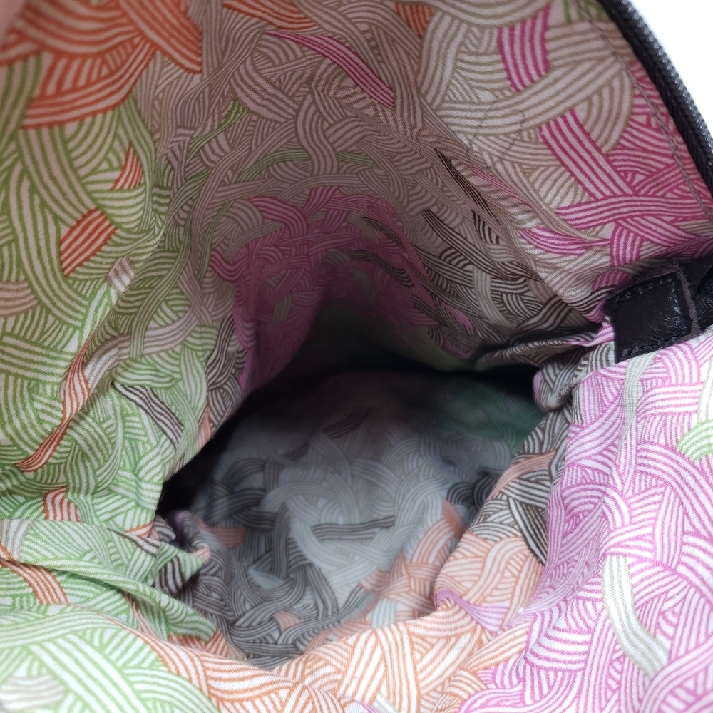 The Sak Deena Leather Crossbody Hobo Bag Foldover Multi Texture Shimmer - Picture 9 of 16